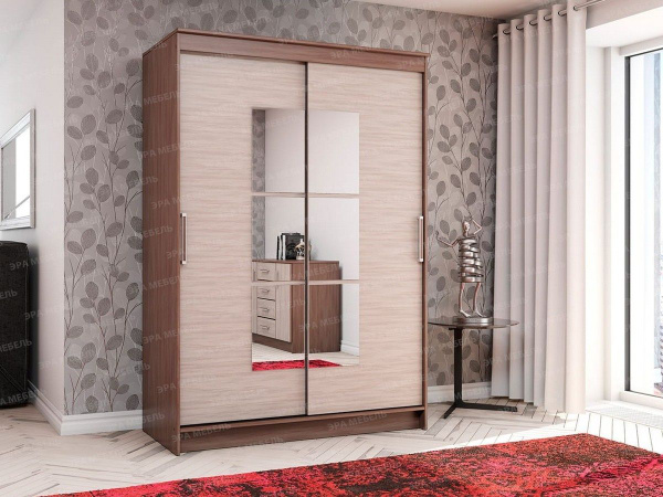 Шкаф-купе Эра Шкаф-купе_132_Эра_Ясень Шимо светлый/темный, 126x59x200 ...