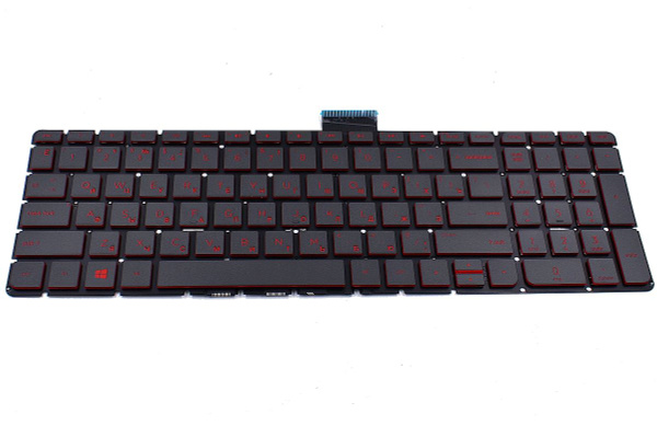 Клавиатура для HP Omen 17-w209ur ноутбука черная с красной подсветкой ...