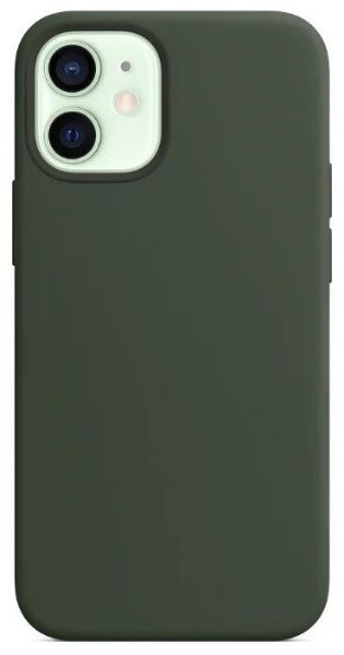 Силиконовый Чехол с Магнитом MagSafe Темно-Зеленый для iPhone 12/12 Pro ...