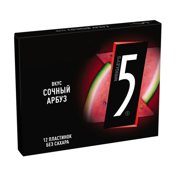 Жевательная резинка "FIVE" сочный арбуз 32,2гр./6уп - купить с ...