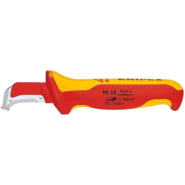 Нож для снятия изоляции KNIPEX VDE с "пяткой", 180 мм, нерж. хирург ...