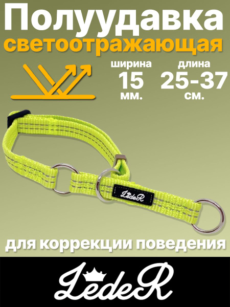 Ошейник полуудавка для собак средних и мелких пород LEDER со ...
