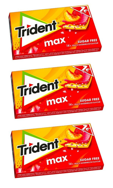 Жевательная резинка Trident Max Peach Whatermelon / Тридент Макс Персик ...