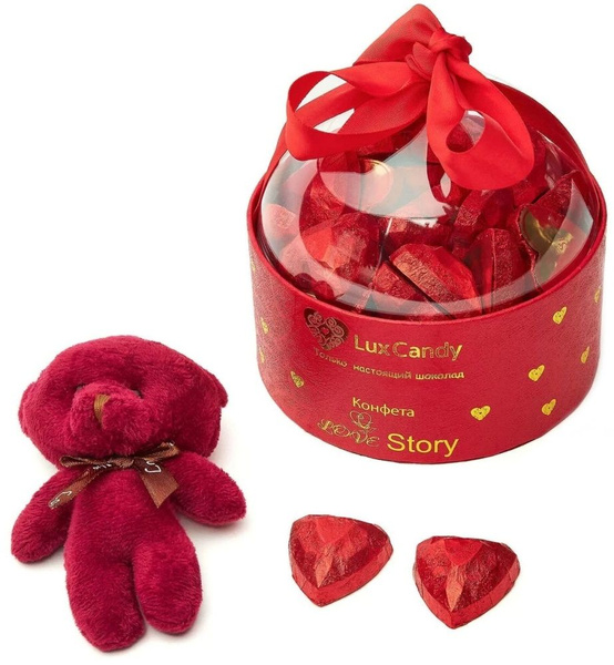 Конфеты LUX CANDY "Love Story" темный шоколад (с мишкой) 200г. - купить ...