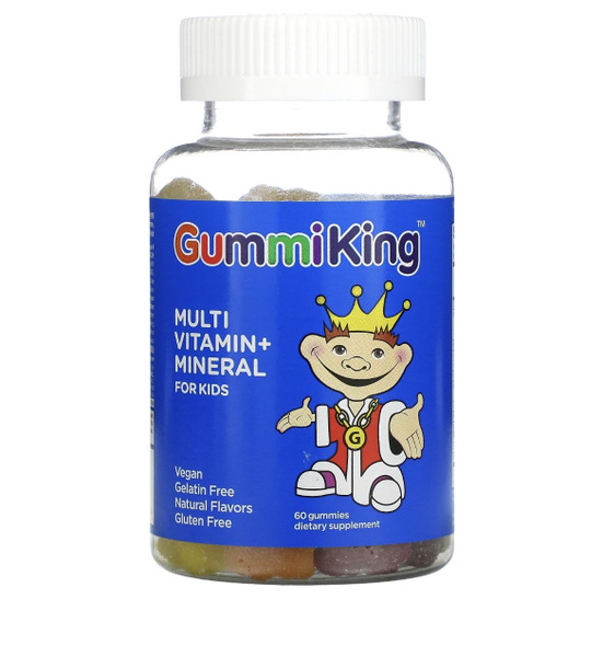 Gummi King, мультивитамины и микроэлементы for kids, со вкусом клубники ...