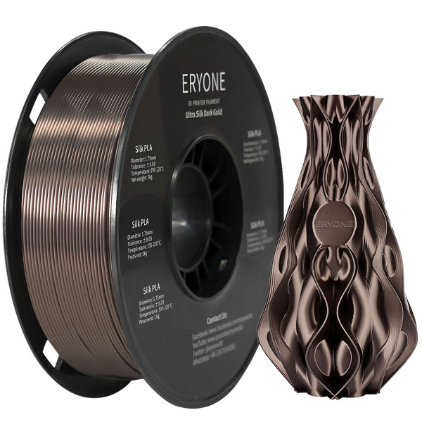 Пластик для 3D принтера ERYONE PLA Ultra Silk Dark Gold/ Филамент ...