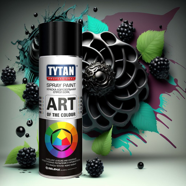 Аэрозольная краска в баллончике TYTAN Professional, черная матовая RAL ...