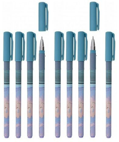 LOREX Ручка гелевая, Classy slim soft grip черная круглый корпус грип ...
