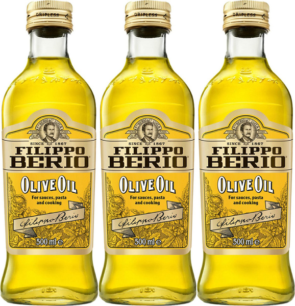Масло оливковое Filippo Berio Pure, комплект: 3 упаковки по 500 мл ...