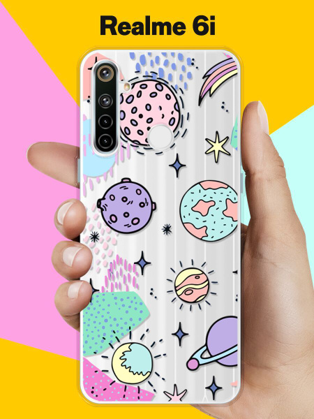 Силиконовый чехол Планеты и звезды на realme 6i / Реалми 6ай - купить с ...