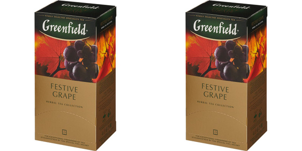 Greenfield Чай в пакетиках Festive Grape, фруктовый, 25 шт, 2 уп ...