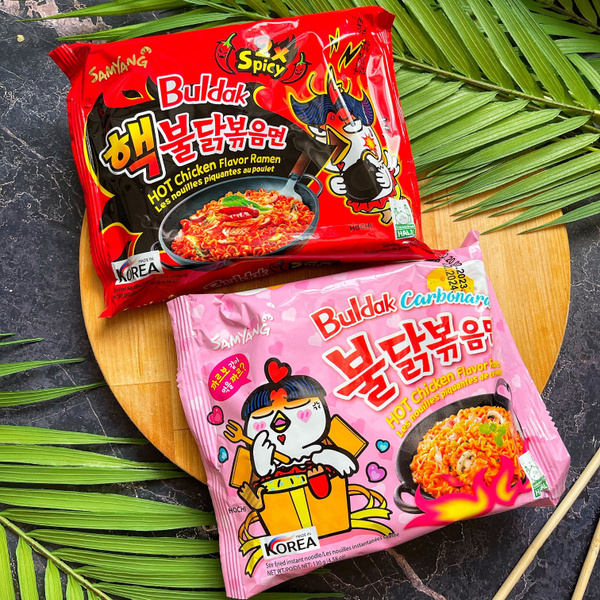 Корейская лапша быстрого приготовления SAMYANG Карбонара и 2x spicy ...