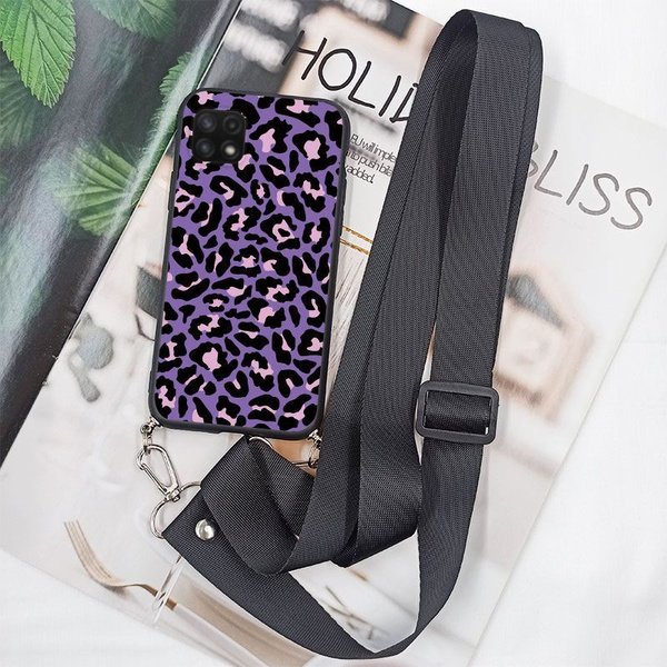 Ремешок через плечо Леопард Силиконовый чехол для Samsung Galaxy A22 5G ...