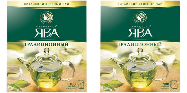 Принцесса Ява Чай в пакетиках Традиционный, зеленый, 100 шт по 2 г, 2 ...