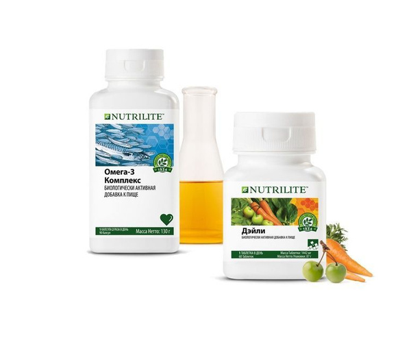 AMWAY NUTRILITE Дэйли, 60 таб. + Омега-3 комплекс, 90 капс - купить с ...