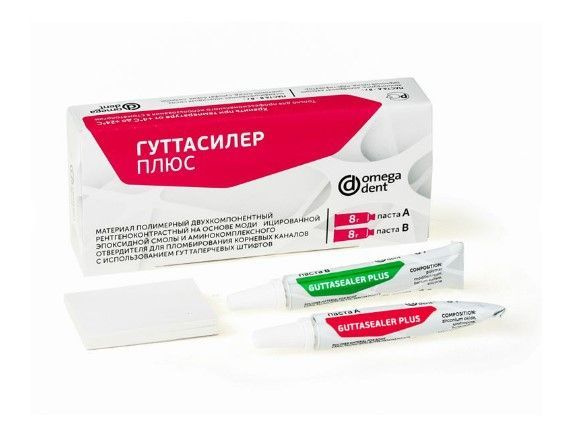 Гуттасилер Плюс для пломбирования корневых каналов, паста А-8 г+паста В ...