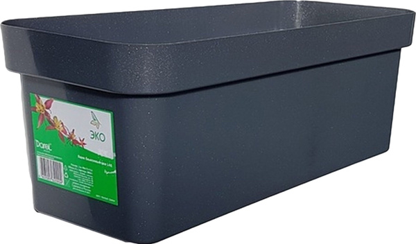 Ящик Darel plastic Эко 15х60х17 см полипропиленовый темный гранит ...
