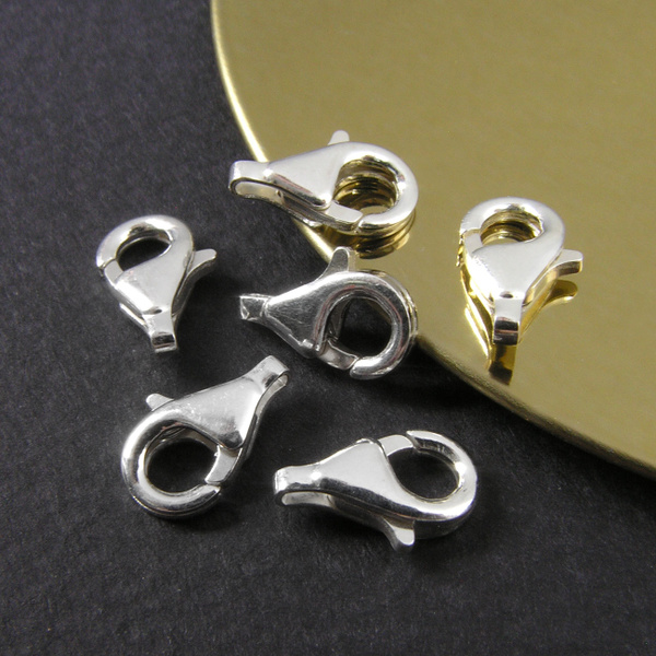 Застежка замок карабин Sterling Silver 10x5 мм (2 шт) для бижутерии ...