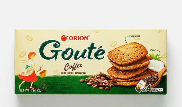 Печенье Orion Goute Coffee затяжное, 72г - купить с доставкой по ...