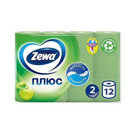 Бумага туалетная Zewa Aqua Tube Плюс, Яблоко, 2-х слоя, 12 шт - купить ...