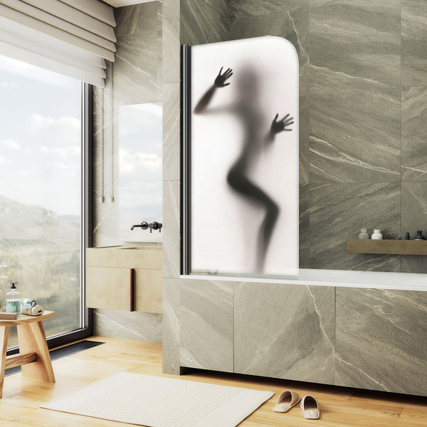 Стеклянная Шторка На Ванну 1400х400. Поворотная. Стекло с Фотопечатью ...