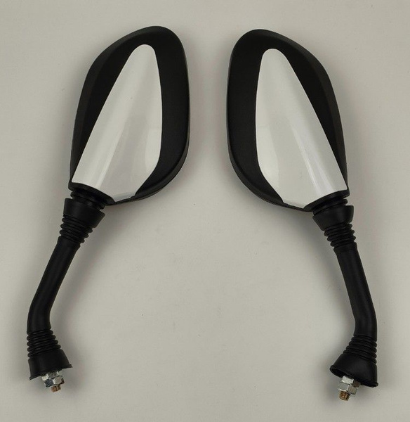 Зеркала, скутер, чёрные с белой вставкой, М8 купить c доставкой на OZON ...