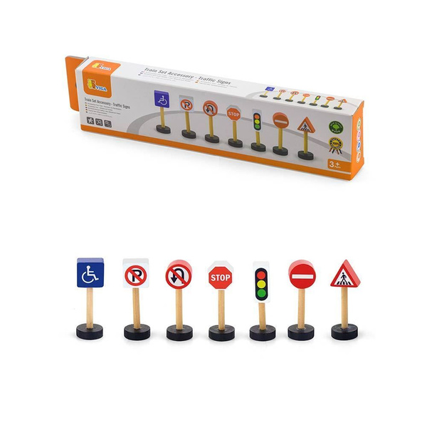 Игровой набор Viga Дорожные знаки 7 предметов (дерево), 50817 - купить ...