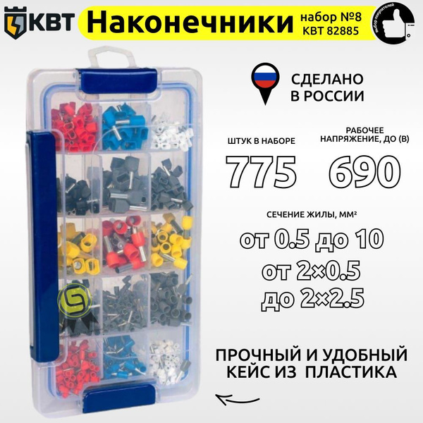 Набор втулочных наконечников КВТ НШВИ №8 82885 - купить с доставкой по ...
