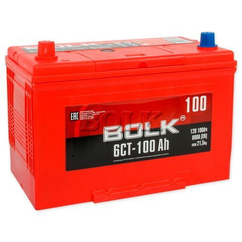 Аккумулятор автомобильный BOLK 100 А.ч Азия Прямая полярность купить по ...