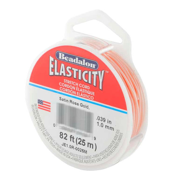 Нить - резинка для браслетов Beadalon Elasticity, 1мм, персиково ...