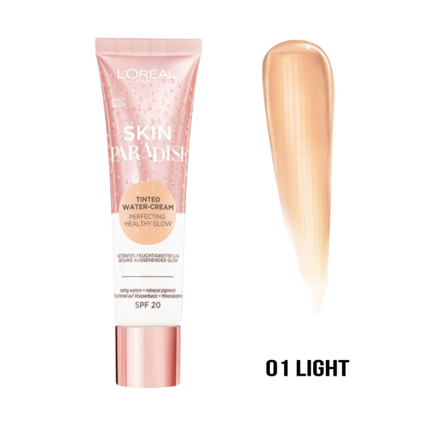L'OREAL PARIS, Тонирующий Флюид, Skin Paradise , тон: 01, Светлый, 30 ...