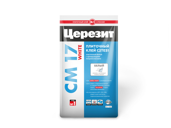 Клей для плитки Церезит CM17 White, Влагостойкость, Для полов с ...