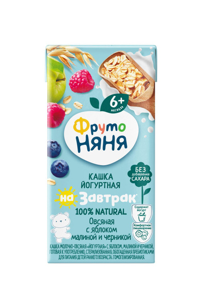 Каша овсяная детская ФрутоНяня с 6 месяцев, с ягодами и йогуртом ...