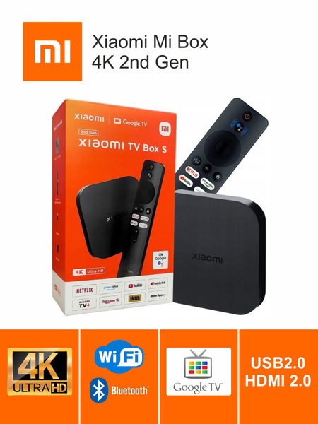 Медиаплеер Xiaomi Mi Box S 4K 2nd Gen, 3.5 мм, USB, HDMI, черный ...
