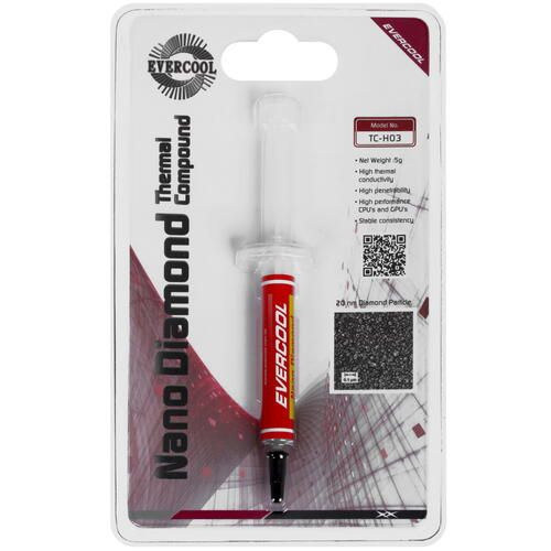 Термопаста Evercool Evercool Nano Diamond TC-H03 шприц, 5 г, 12 Вт/мК ...