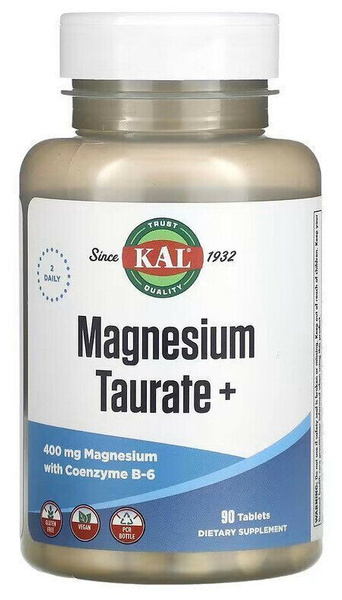 KAL, Магний, Магний таурат, Taurate Magnesium, 90 таблеток - купить с ...