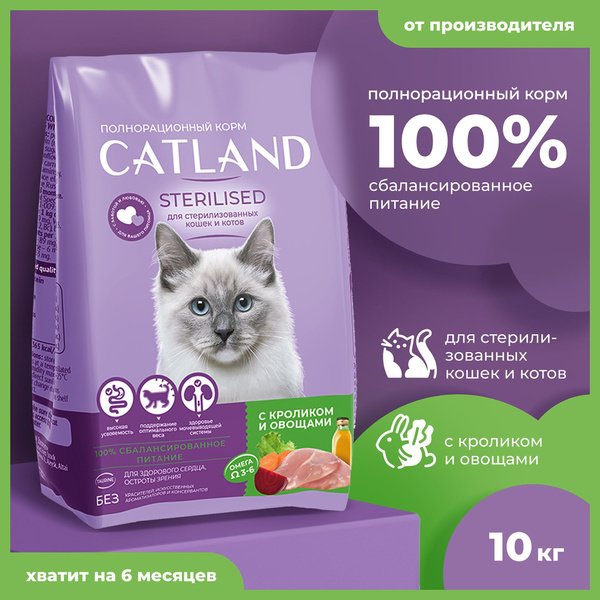 Сухой полнорационный корм для стерилизованных кошек "Catland" с ...