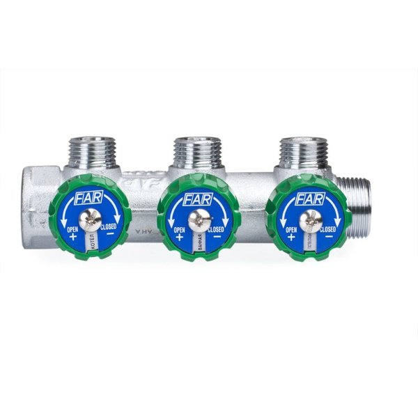Регулирующий проходной модульный коллектор FAR 3822 3412TP 3/4" (ВР-HP ...