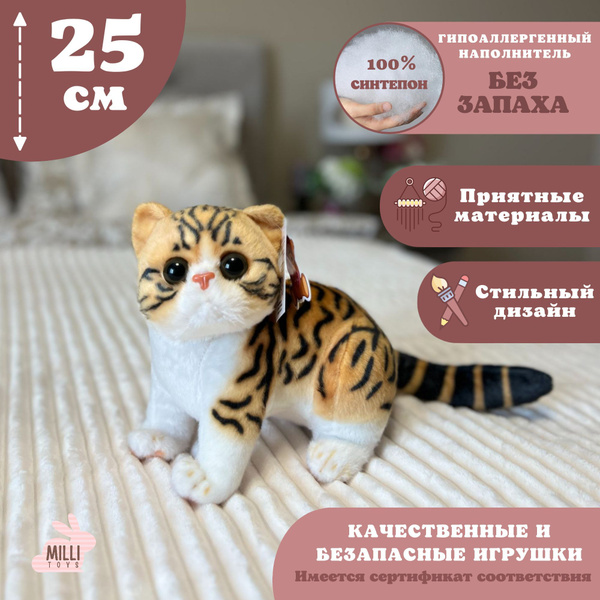 Мягкая игрушка кот котенок плюшевый котик купить на OZON по низкой цене ...