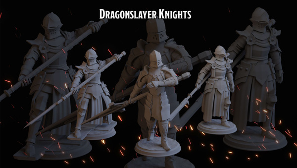 Набор миниатюр Рыцари Драконоборцы 50мм (ДнД, DnD, D&D, Dungeons ...
