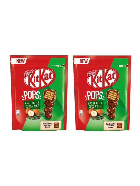 Вафельные шарики KitKat в шоколаде с лесным орехом и какао, 2 шт по ...