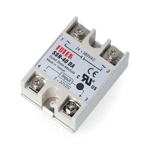 Однофазное твердотельное реле SSR-40 DA 40, 24-380 В (AC), FOTEK ...