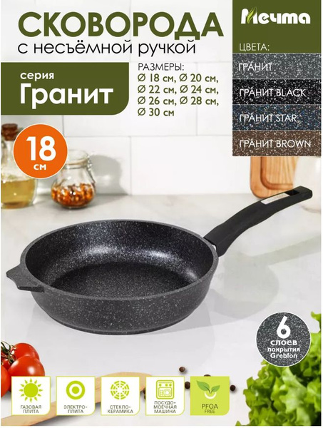 Сковорода Мечта 18см АП Гранит black 18802 - купить по выгодным ценам в ...