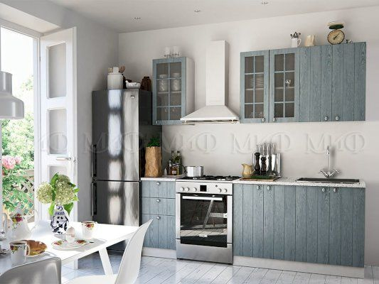 Кухонный гарнитур МДФ Техно-1 1,7м (Серо-голубой) купить по выгодной ...