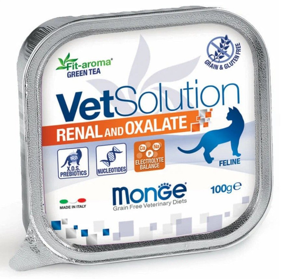 4649 MONGE Vetsolution Renal and Oxalate Ветеринарный паштет для кошек ...
