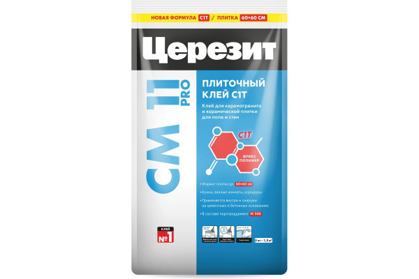 Клей для плитки Церезит Плиточный клей CM11 PRO 5 кг, класс C1Т РФ ...