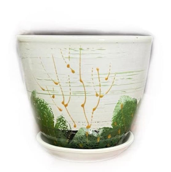 Кашпо Клен v 1,0 л с поддоном керам глазурь формы тюльпан h 13 см d 15 ...