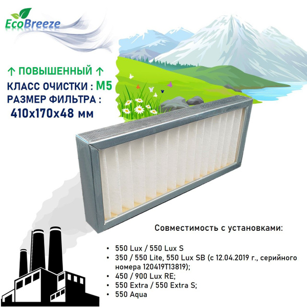 Улучшенный фильтр M5-500 Lux(ФВКас-зал-410-170-48-M5) - купить по ...