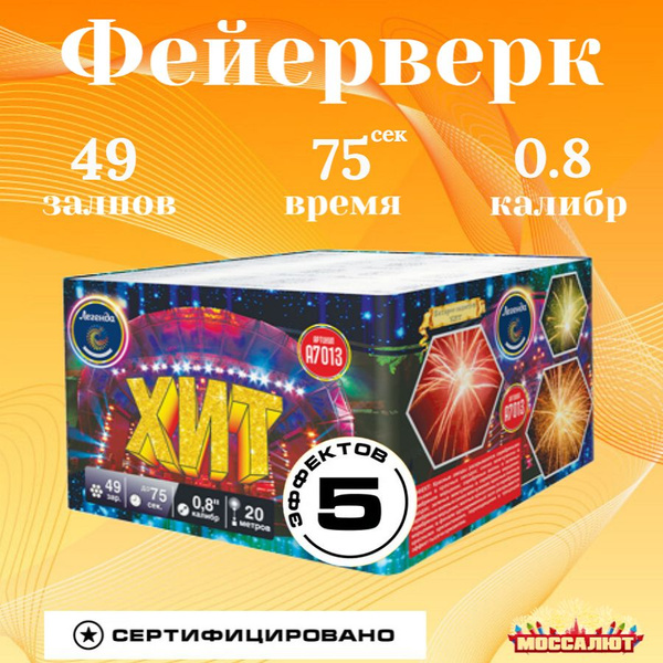 Салюты и фейерверки / "ХИТ" батарея калибра 0,8" х 49 залпов - купить ...