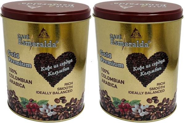 Кофе в зернах "GOLD PREMIUM" в металлической банке 2 по 200 грамм ...